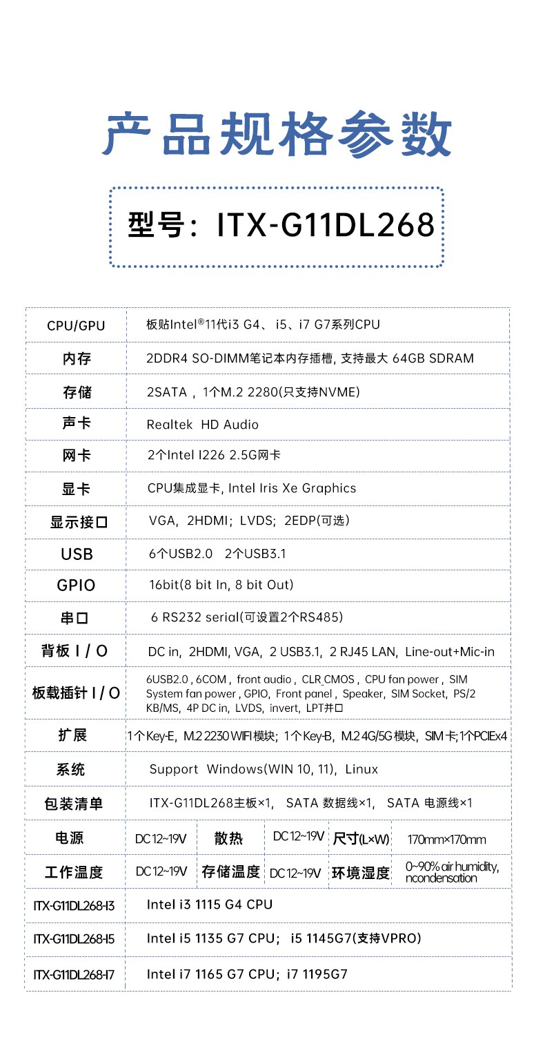 Mini ITX薄型主板參數(shù)規(guī)格
