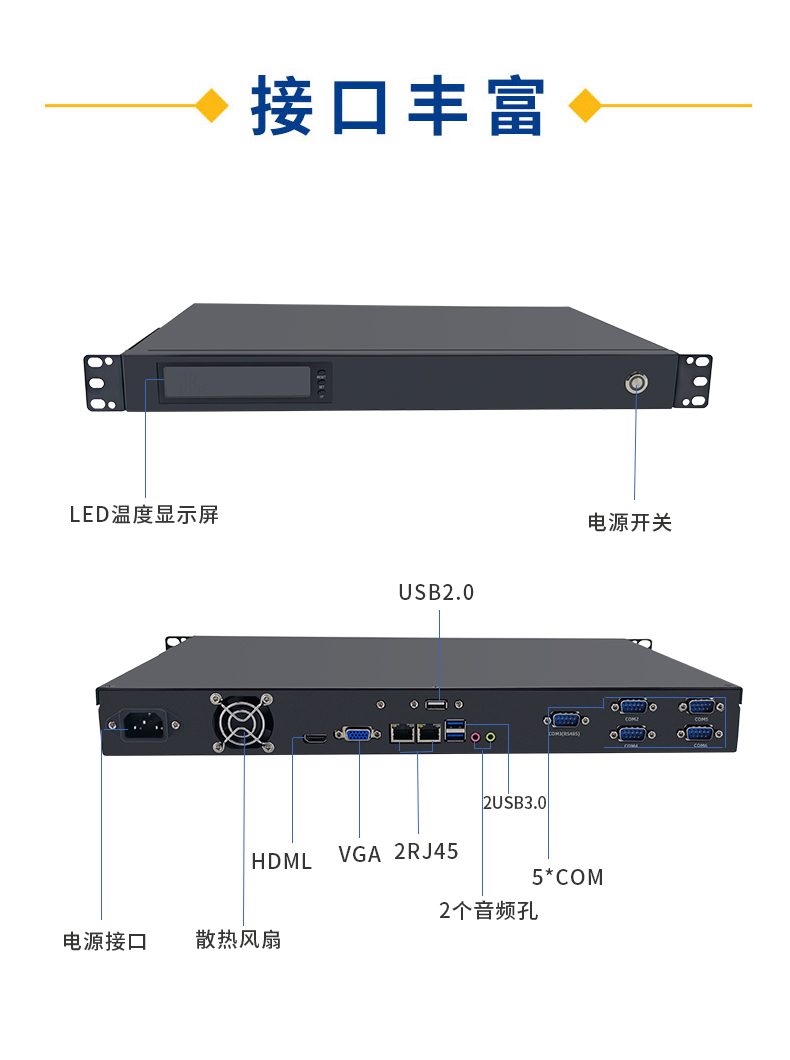 19”標(biāo)準(zhǔn)上架1U工控機(jī)箱
